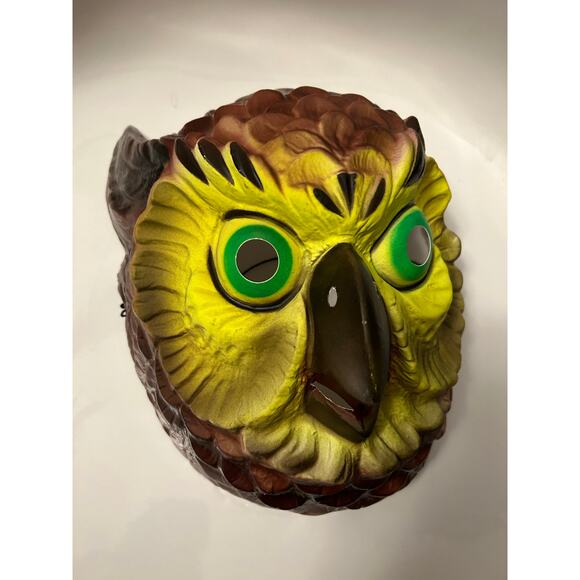 Vintage 1960s 1970s Cesar‎ Style Owl Bird Animal Halloween Plastic Mask - Picture 9 of 9